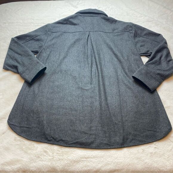 All:Row Long Sleeve Black and Gray Houndstooth Flannel Button Down Shirt Size M - Picture 2 of 11